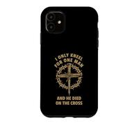 Carcasa para iPhone 11 Diseño de Christian Faith Jesus Cross arrodillado para un Solo Hombre