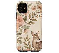 Carcasa para iPhone 11 Diseño Floral de Ciervos del Bosque de Mariposas