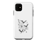 Carcasa para iPhone 11 Diseño Vintage de Gothic Bats Spider Web Moon Dark Halloween