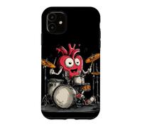 Carcasa para iPhone 11 Disfraz de corazón oscilante y latiendo para Amantes de los Tambores