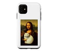 Carcasa para iPhone 11 Divertida Mona Lisa Cat Parodia Arte Pintura Gráfico
