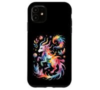 Carcasa para iPhone 11 Divertidas Criaturas mágicas Acuarela Salpicadura Abstracto