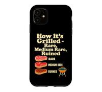 Carcasa para iPhone 11 Divertido BBQ Grill Master Steak Doneness Cookout Humor