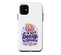 Carcasa para iPhone 11 Divertido Bossy Rubia De Dibujos Animados Mujer Púrpura Reina