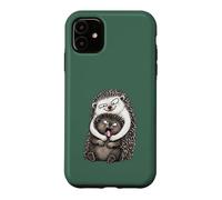 Carcasa para iPhone 11 Divertido Introvertido Abrazo Torpe Erizo Animal Humor sarcástico