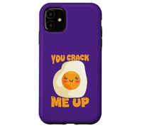 Carcasa para iPhone 11 Divertido Juego de Palabras de Huevo You Crack Me Up Humor Breakfast Joke