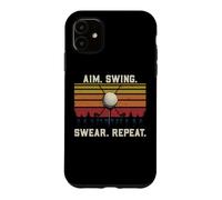 Carcasa para iPhone 11 Divertido Juego de Palabras del Equipo de Golf con el Objetivo del Swing jurar Repetir Golf Retro