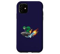 Carcasa para iPhone 11 Divertido UFO UAP Alien Hotrod Platillo Volador Diseño de Dibujos Animados