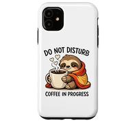 Carcasa para iPhone 11 Do Not Disturb Coffee Sloth Cute Funny Morning Mood Tees