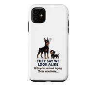 Carcasa para iPhone 11 Doberman y Dachshund They Say We Look Alike Funny Dog Art