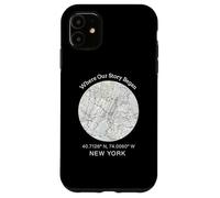 Carcasa para iPhone 11 Donde comenzó Nuestra Historia - Diseño de Mapa de la Ciudad de Nueva York