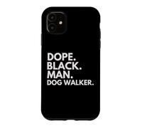 Carcasa para iPhone 11 Dope Black Man Dog Walker Orgullo afroamericano