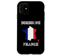 Carcasa para iPhone 11 Dordogne Francia Vintage Francia Bandera Mapa Diseño