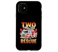 Carcasa para iPhone 11 Dos el camión de Bomberos de Rescate 2do cumpleaños Bombero Motor
