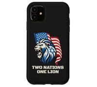 Carcasa para iPhone 11 Dos Naciones Un León - Diseño Patriótico de Estados Unidos Israel