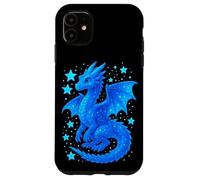 Carcasa para iPhone 11 Dragon Azul Mistico Ilustracion Fantasia Celestial Adorable