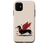 Carcasa para iPhone 11 Dueño de Perro Salchicha con alas de ángel Lindo Perro Salchicha