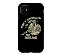Carcasa para iPhone 11 Easily Distracted by Music and Bourbon Skeleton