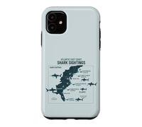 Carcasa para iPhone 11 East Coast Shark Sightings Cool Map
