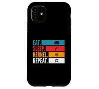 Carcasa para iPhone 11 Eat Sleep Kernel Repeat Linux Coder Git Hacker de código Abierto