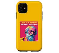 Carcasa para iPhone 11 El Amor es una Enfermedad Mental Palabras de sabiduría de Platón Estilo de Arte Pop