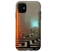 Carcasa para iPhone 11 El umbral de neón - Cyberpunk Dystopian City Art