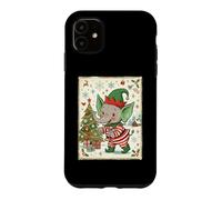 Carcasa para iPhone 11 Elefante Santa's Elf Christmas Tree Presents Retro Holiday
