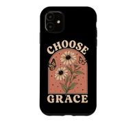 Carcasa para iPhone 11 Elegir Gracia Cristiano Girasol Mariposa Fe Religi