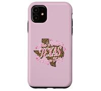 Carcasa para iPhone 11 Ella es de Texas I Can Tell Pink Leopard