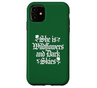 Carcasa para iPhone 11 Ella Es Flores Silvestres Y Cielos Oscuros - Mujer Nature Garden