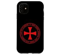 Carcasa para iPhone 11 Emblema de Cruz de Caballeros templarios | Christianity Black