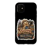 Carcasa para iPhone 11 Erizo Costura Aguja Hilo Manualidad Humor
