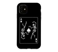 Carcasa para iPhone 11 Esqueleto Ace of Spades Juego de Cartas Poker Gambler Gothic