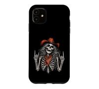 Carcasa para iPhone 11 Esqueleto Cowgirl Rock Cuernos Rock'n Roll Western Country