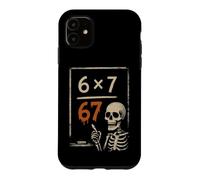 Carcasa para iPhone 11 Esqueleto embrujado 67 Meme Matemáticas espeluznantes 6x7 Aula de Halloween
