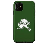 Carcasa para iPhone 11 Esquema del Mapa del Estado de Alaska, Estilo Retro