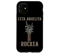 Carcasa para iPhone 11 Esta Abuelita Rockea Mano de Esqueleto Music Rock Guitar