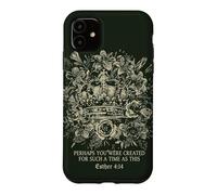 Carcasa para iPhone 11 Esther Cuatro Catorce Fe Cristiana Corona Floral Reina