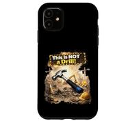 Carcasa para iPhone 11 Esto no es un simulacro, Humor de construcción, Casco para Trabajadores