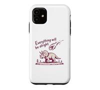 Carcasa para iPhone 11 Everything Is Alright Dinosaur Asteroid Chaos Graphic Retro