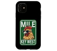 Carcasa para iPhone 11 Familia de Fuentes Key West Florida Rooster Chicken Mile Zero Marker