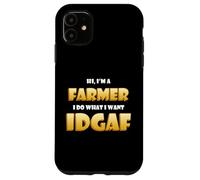 Carcasa para iPhone 11 Farmer Idgaf Funny Vegetable/Animal Food Farming Rancher