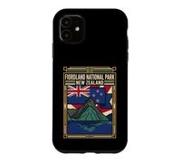 Carcasa para iPhone 11 Fiordland National Park Nueva Zelanda Bandera Gráfico de Viaje