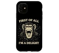Carcasa para iPhone 11 First of All I'm A Delight Vintage Monkey Funny Chimpancé