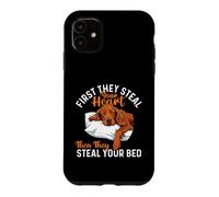 Carcasa para iPhone 11 First They Steal Your Heart - Setter irlandés Red Setter Dad