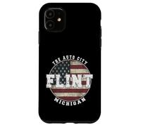 Carcasa para iPhone 11 Flint Michigan, Bandera Americana Vintage