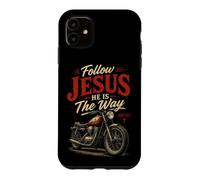 Carcasa para iPhone 11 Follow Jesus He is The Way Christian Motorcycle Gospel Biker