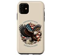Carcasa para iPhone 11 Founded and Standing in Faith Vintage Watercolor Eagle 1776