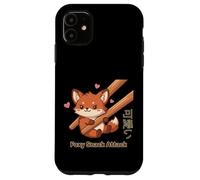Carcasa para iPhone 11 Foxy Snack Attack Kawaii Fox