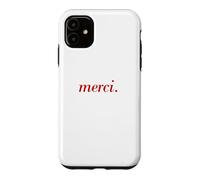 Carcasa para iPhone 11 Francés Diciendo Merci París Vacaciones francés Cita